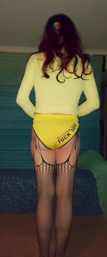 Yellow lil fuck toy shorts  #49