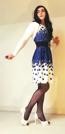 marie crossdresser in dress and pantyhose seamless         