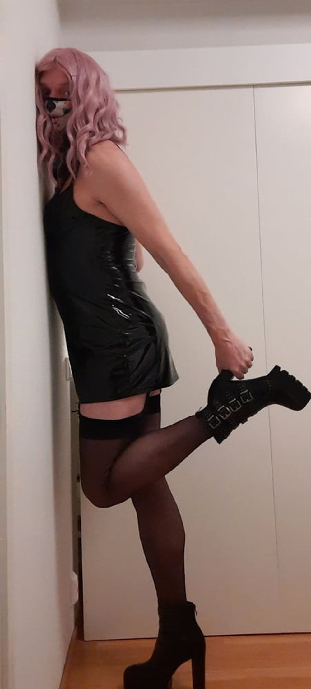 Sissy Sky in black Latex Dress #12