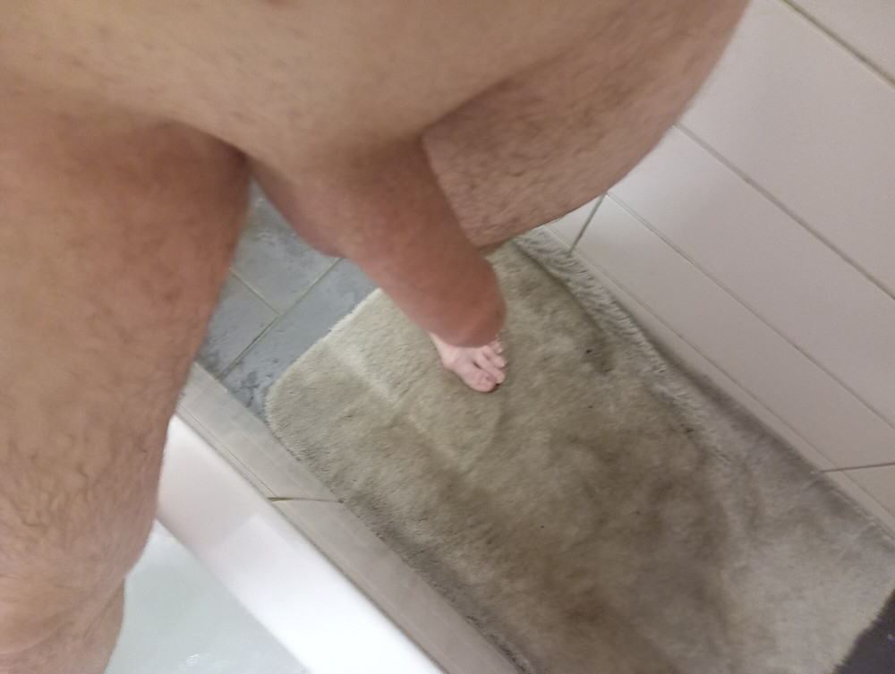 Naked with big and great cock in the bathroom #12