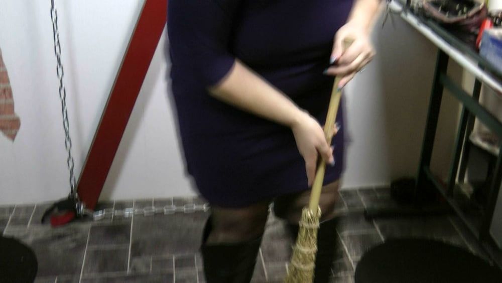 Spanking with the broomstick #4