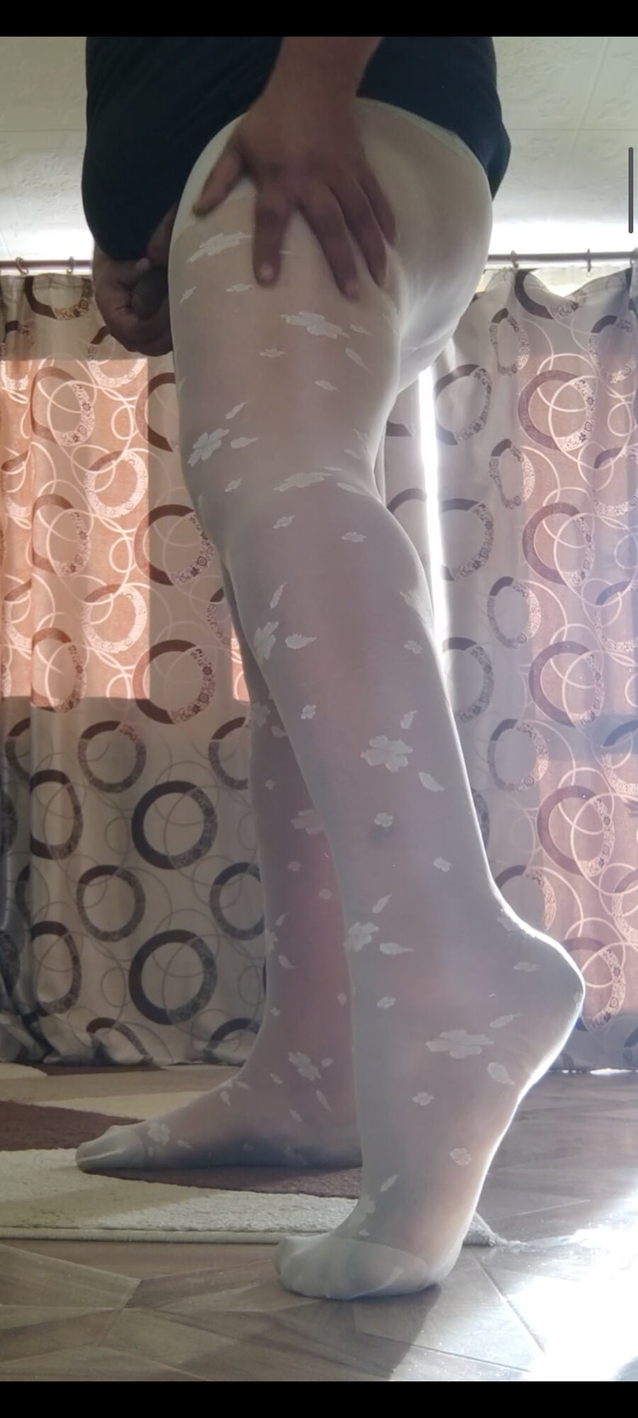 White patterned pantyhose are so sexy  #25