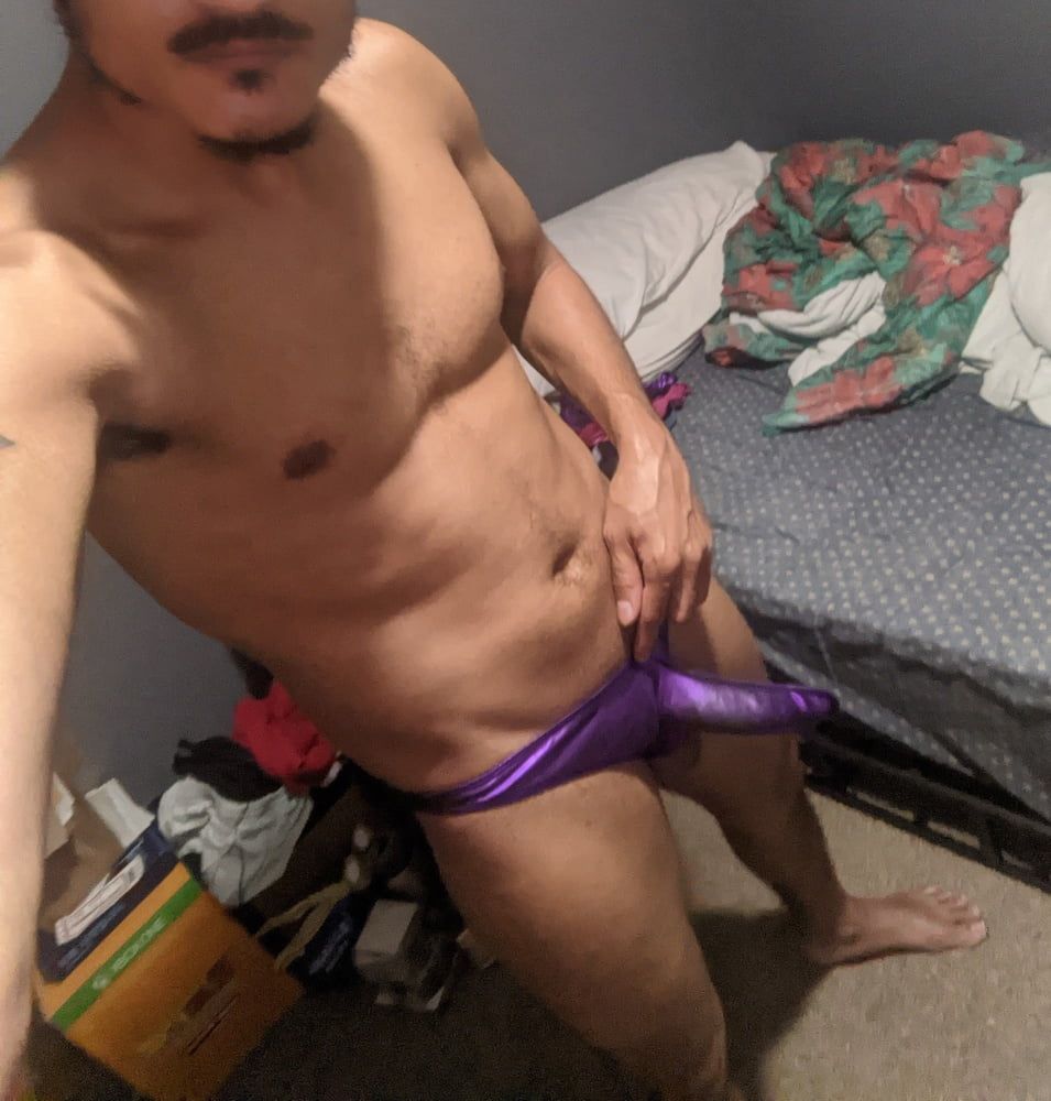 Me In A Sexy Purple Man Thong 