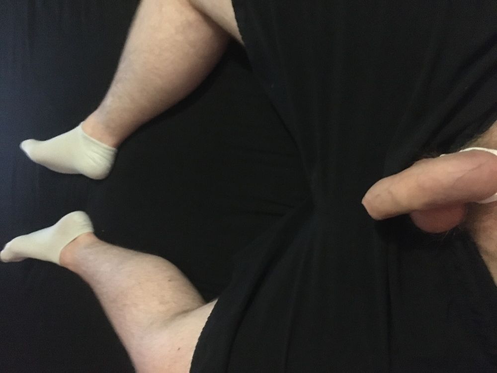 Hairy Dick And Balls Bondage Play With White Socks #19