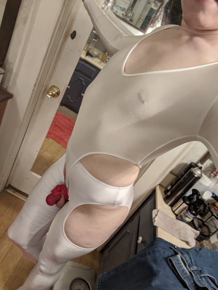 Chastity Slut in Stockings and Bodysuit #18