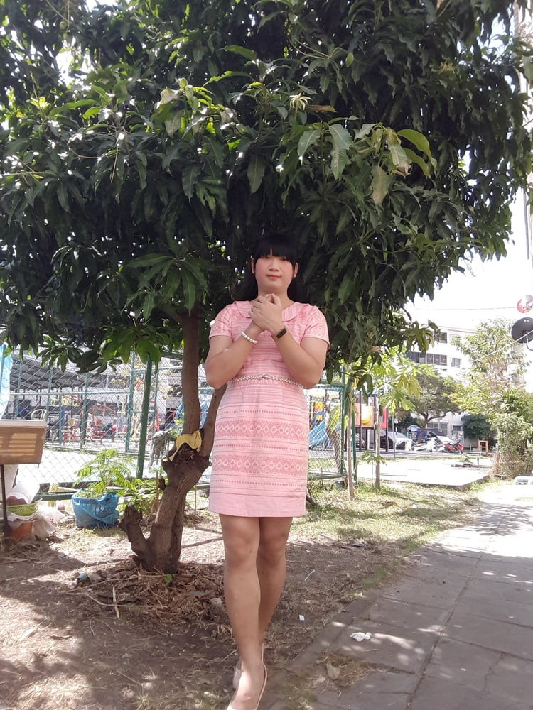 FN006 I&#039;m a kathoey in a Thai patterned dress #15
