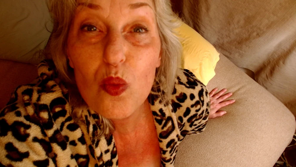 Thick and curvy DawnSkye1962 In a leopard print robe #12