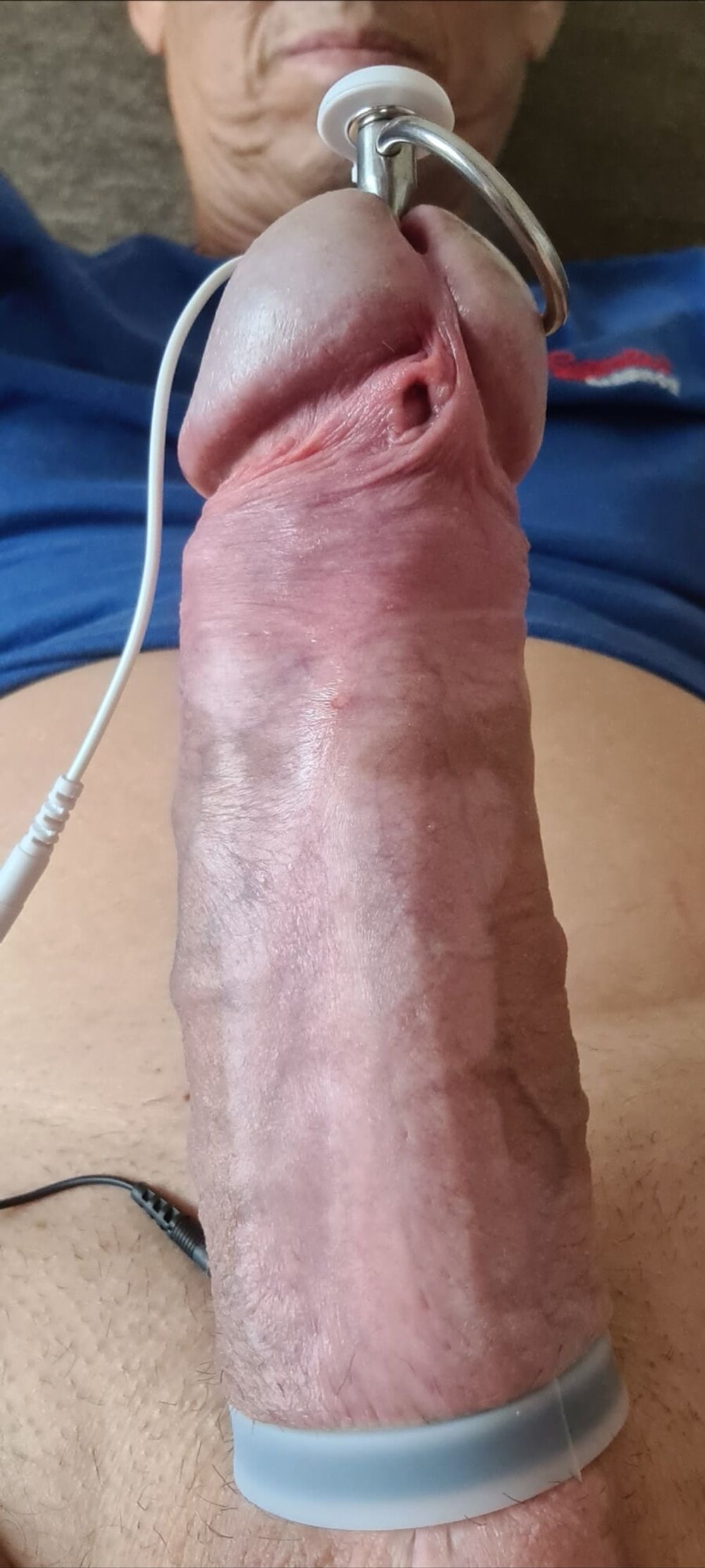 Pierced cock get some e stim 