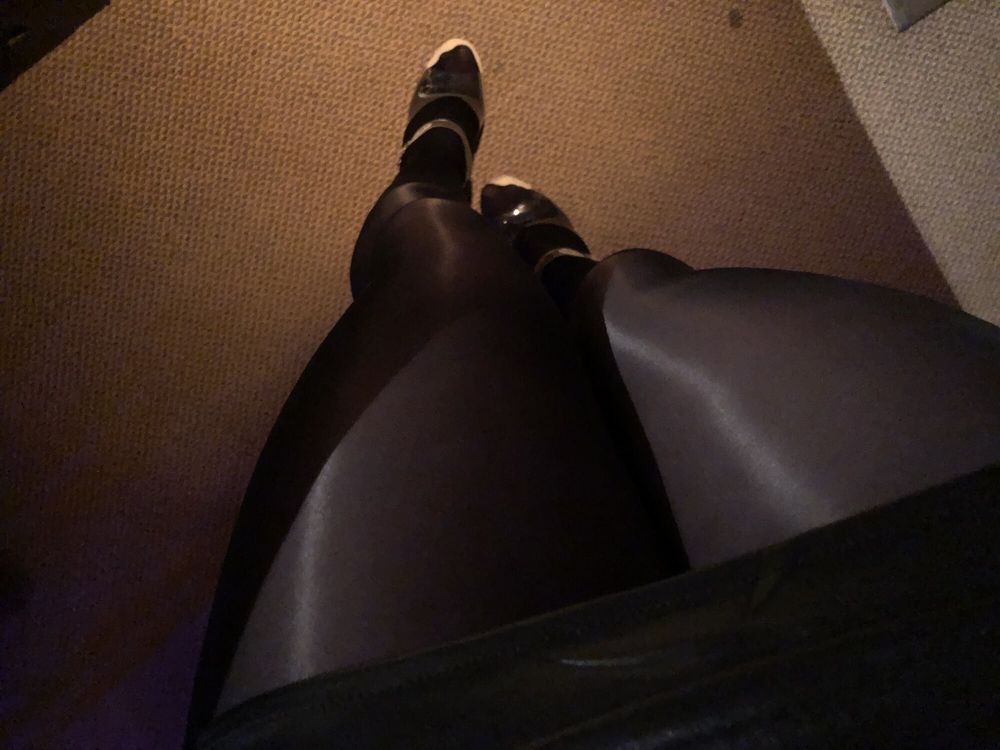 My legs looks so hot on pantyhose and high heels! #10