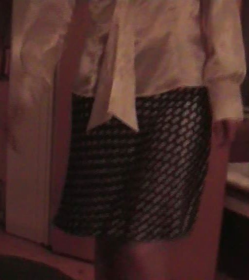 Satin white blouse, polka dot skirt and panties #2