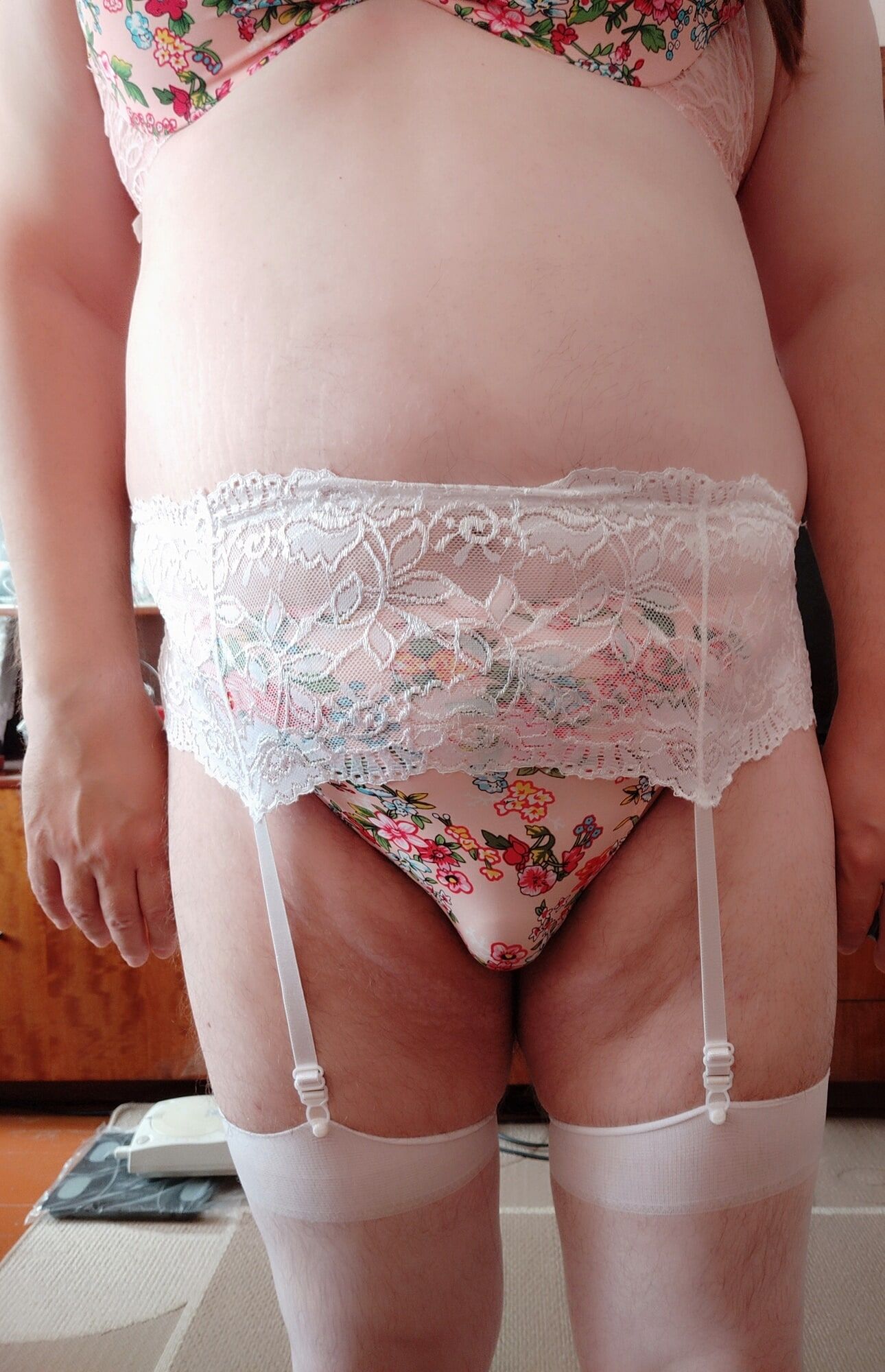 sissy Aleksa posing in new china dress & pink lingerie #10