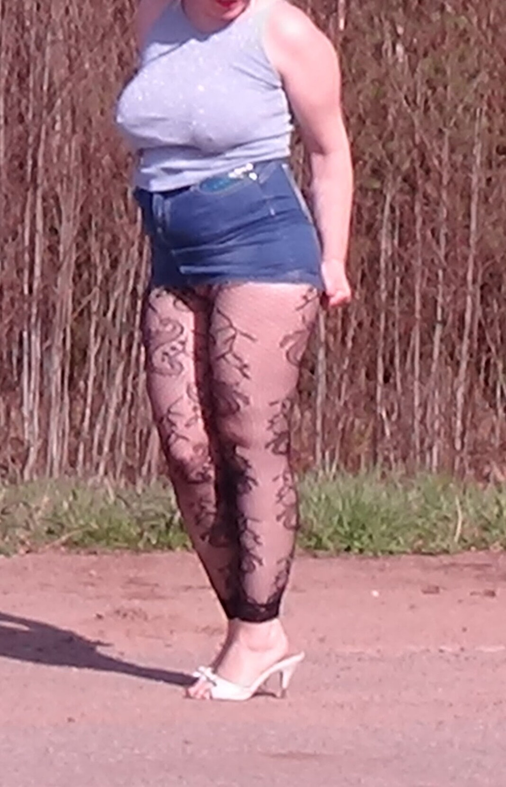 Hot milf and fishnet tights #9