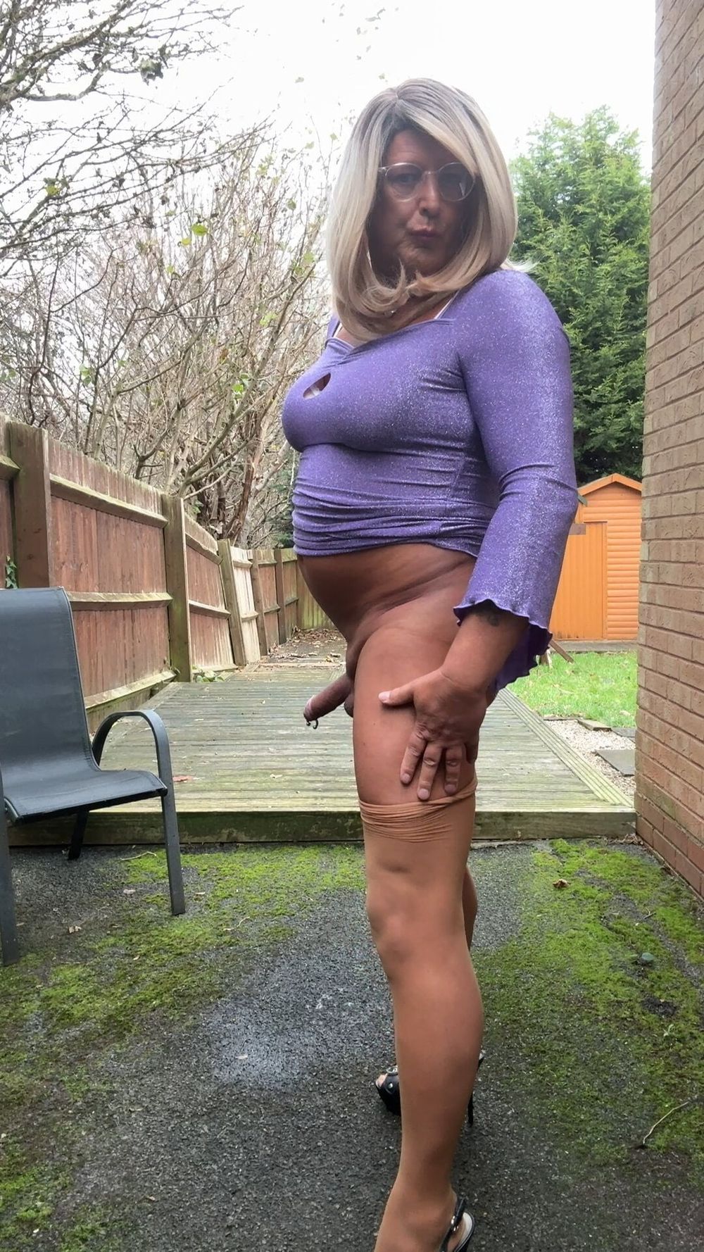 Sexy Crossdresser kellycd2022 in tight lilac dress  #33