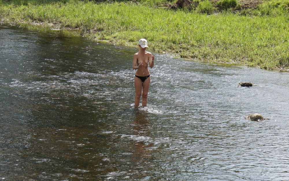Nude in river's water #38