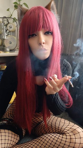 Adorable Alt Girl smoking a cig #9