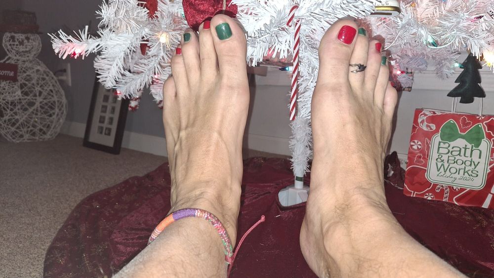 My cute toes next to the Christmas tree #15