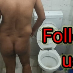 Saturday nude dance performance in bathroom