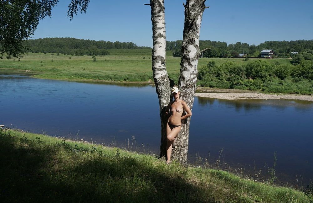 Nude near birch upon Volga #22