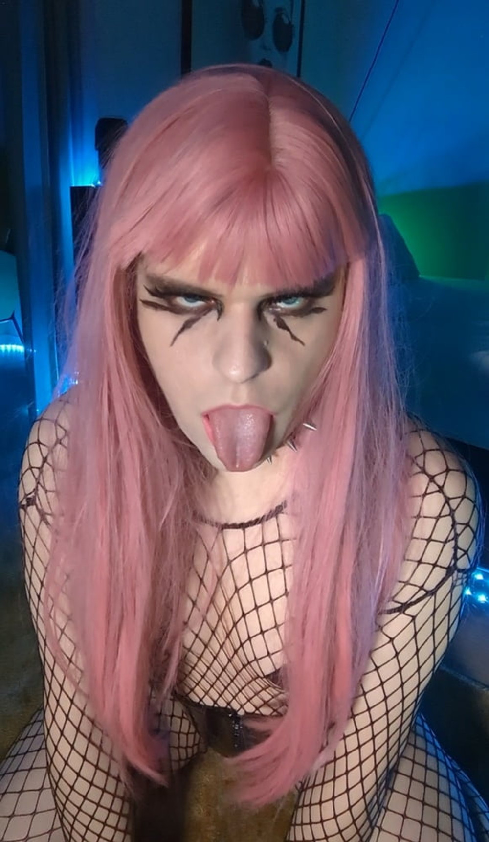 Goth Sissy Spooky FISHNET Tranny Shemale #7