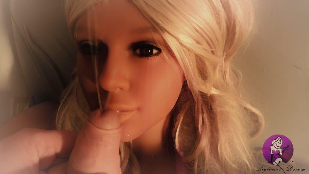 Hot Blonde Real Doll gets fantastic Facial  #6