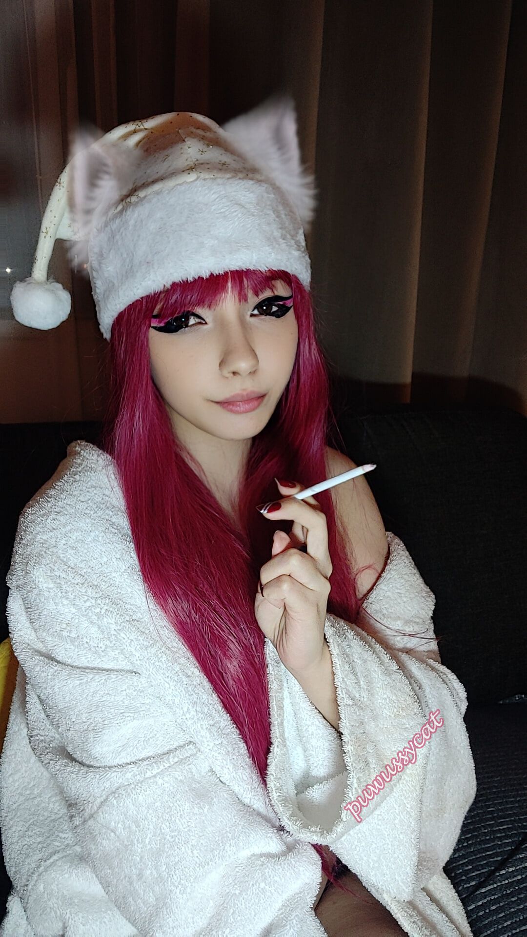 Egirl smoking in bathrobe #10