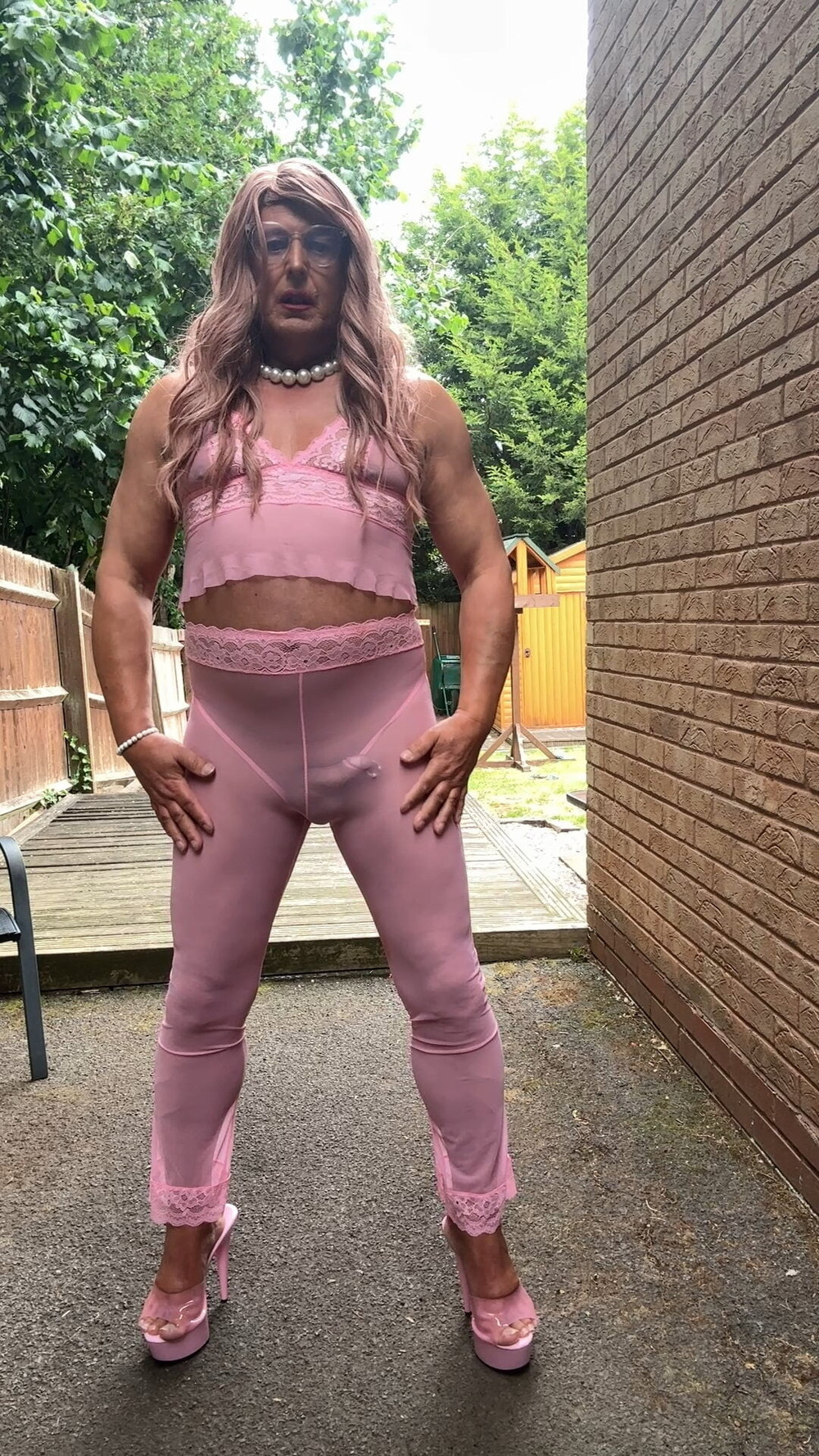 Sexy Crossdresser kellycd2022 in pink outfit and heels  #24