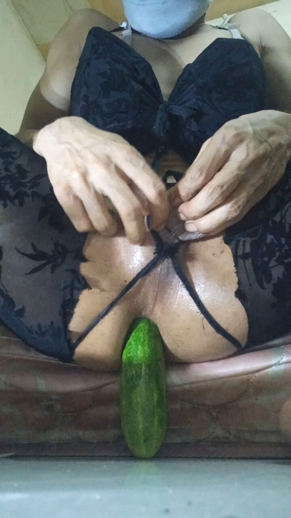 Black bra with cucumber #7