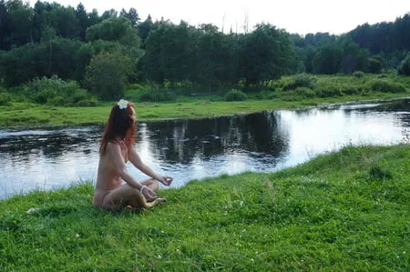 nude on the beach derzha river         