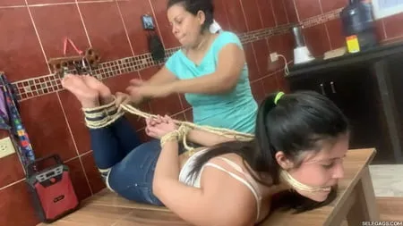 she wanted stepmom to hogtie her with rope         