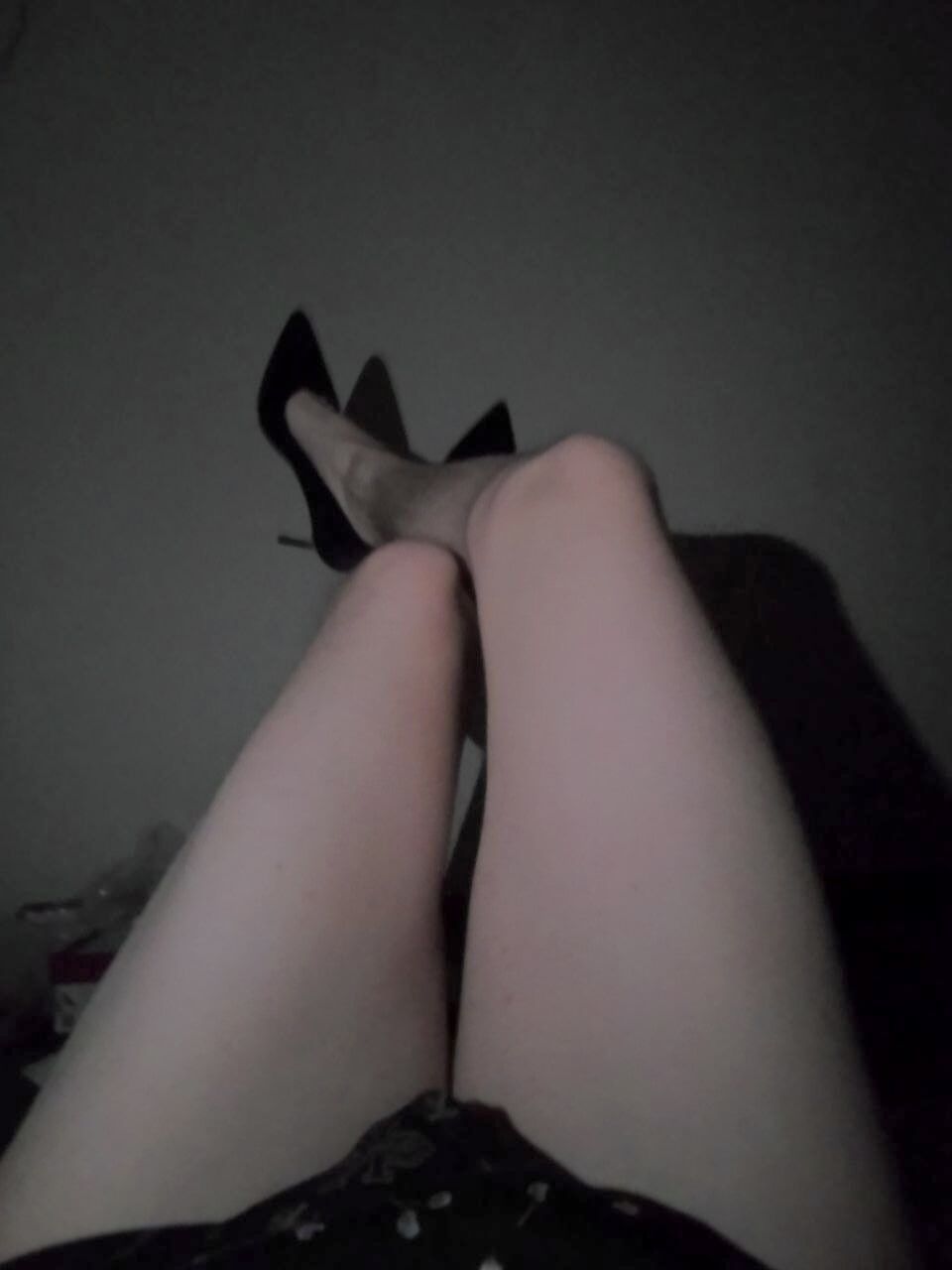 Tranny sissy crossdresser pull legs in stockings with heels  #6