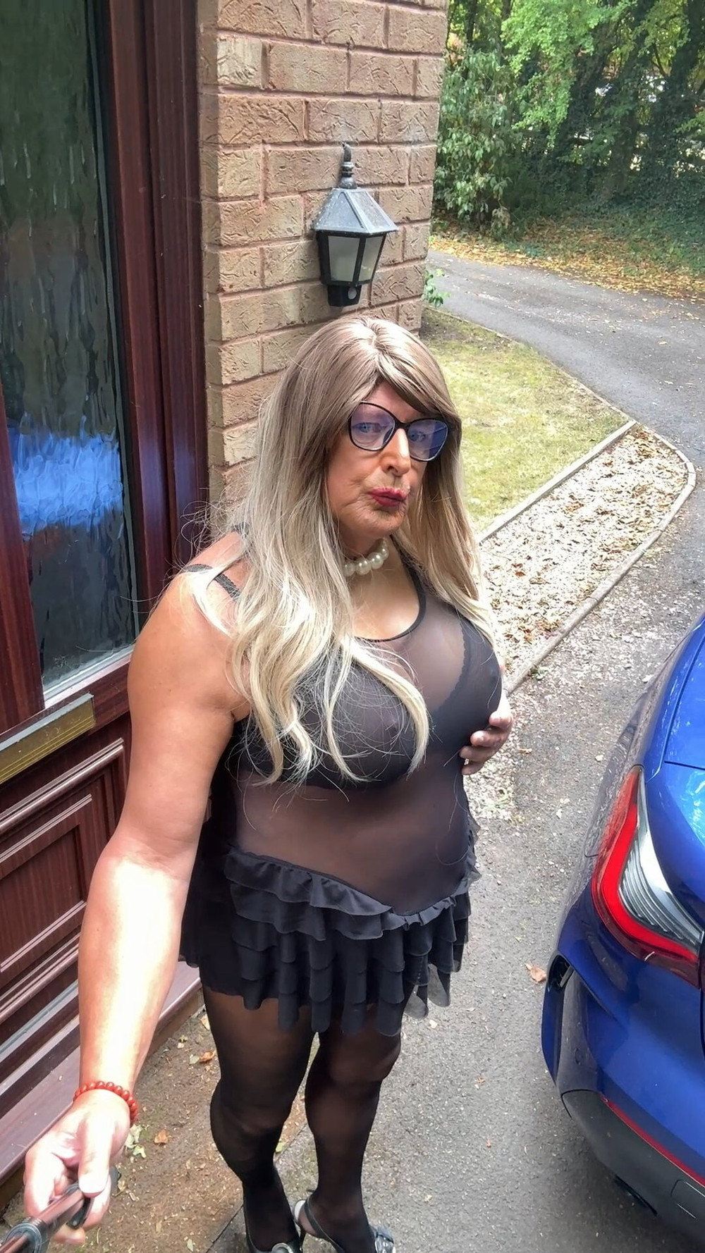 Sexy Crossdresser kellycd2022 in black seamless pantyhose  #20