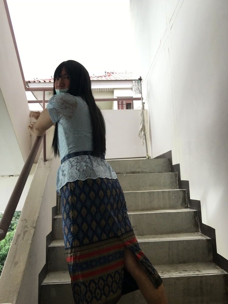 Dress Thai set  light blue #16