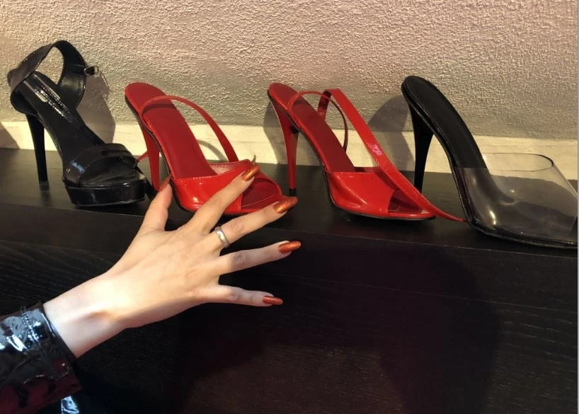 Black PVC, Heels and Vibrator #5