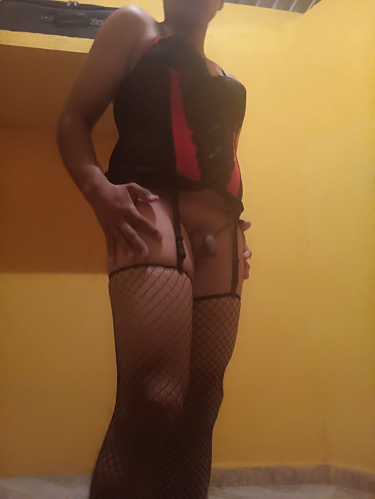 Sexy black & red corset