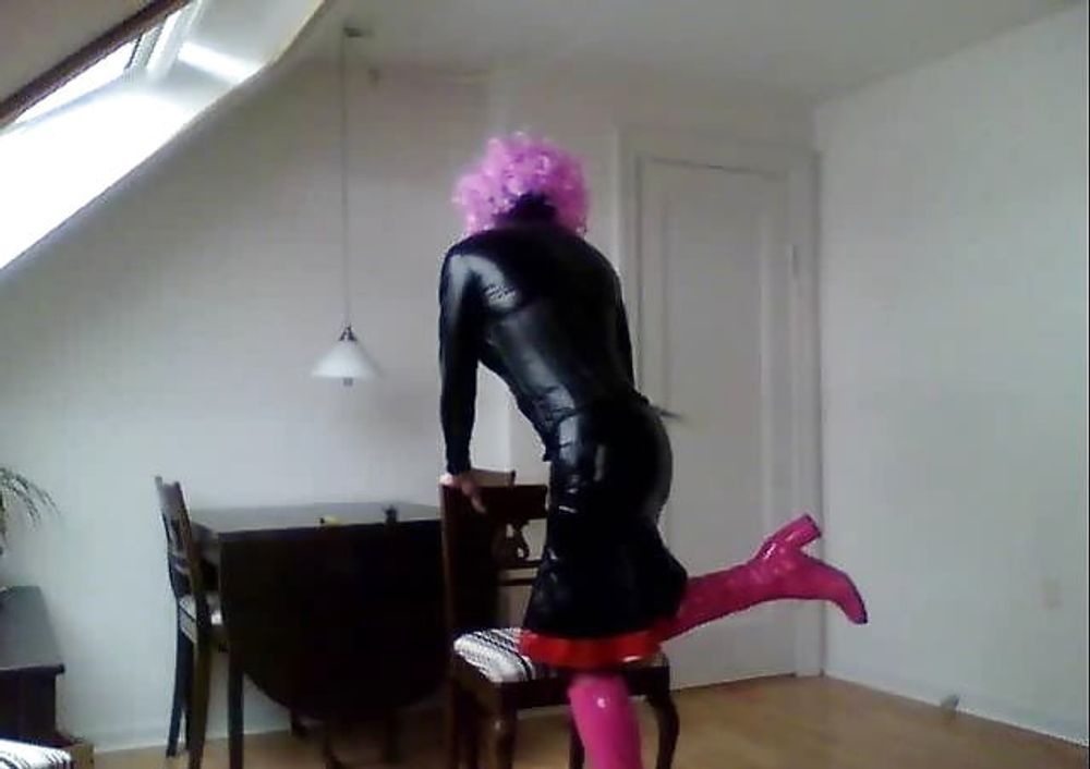 Latex and leather crossdresser #30