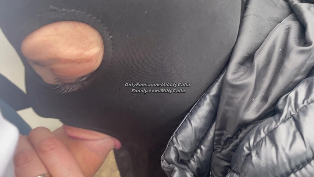 Risky Public Blowjob by the Car – Cum on My Leather Pants  #17