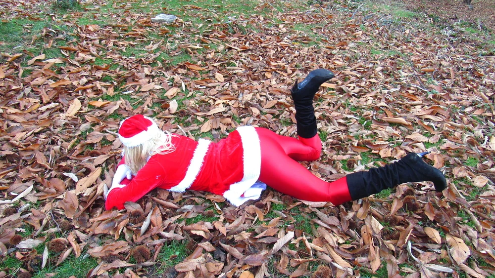 Shy snowflake shows off her ass in stockings. #60