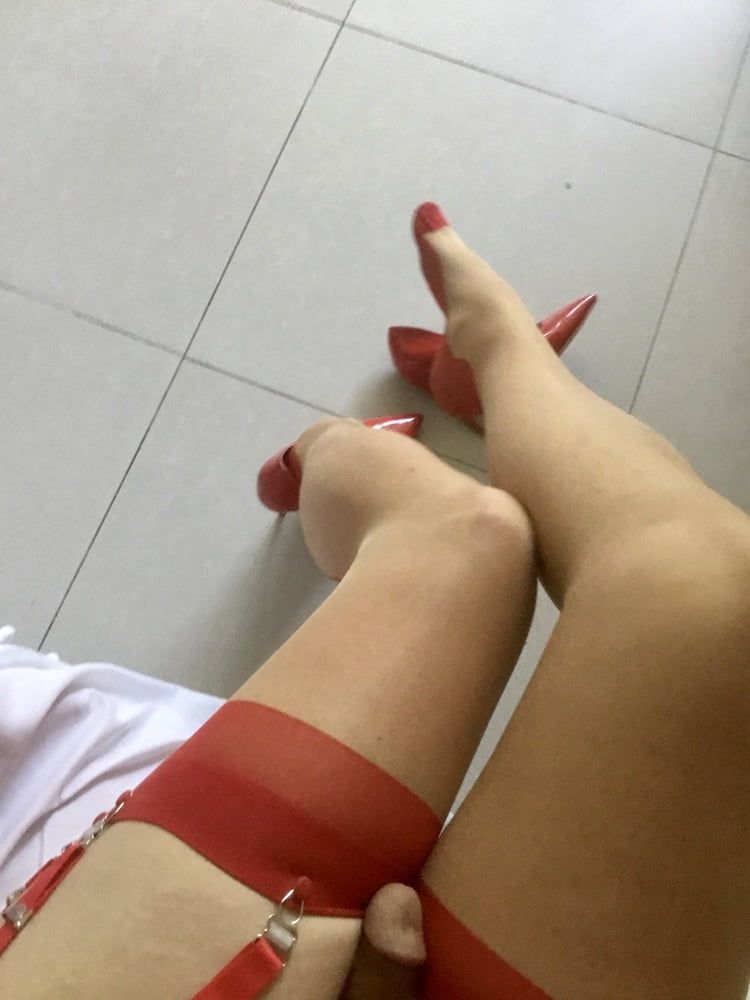 Red Seemed Stockings #23