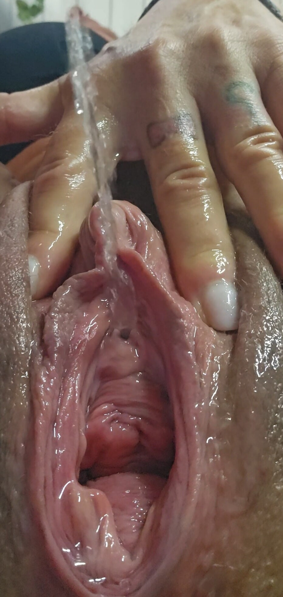 Closeup of my squirting prolapse pussy and a fucked urethral