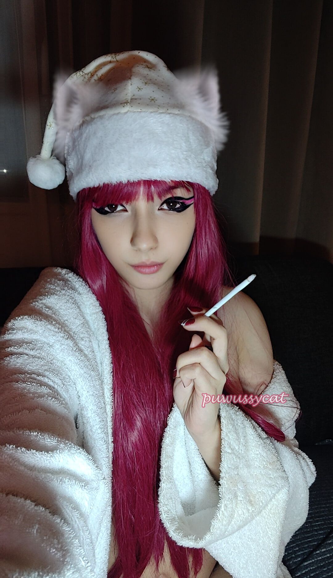 Egirl smoking in bathrobe #12
