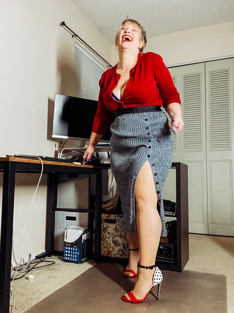 Office Heels skirt and pantyhose #4