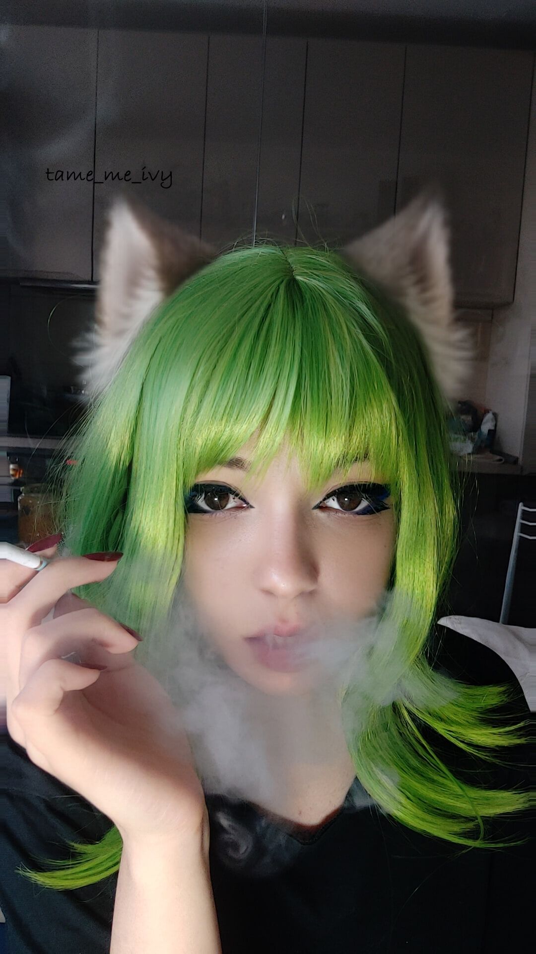 Green Egirl Smoking #4