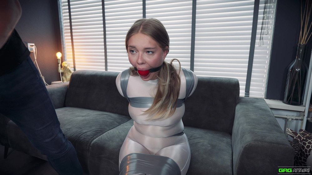 Denise - GND Tape Gagged in Glossy Outfit #8