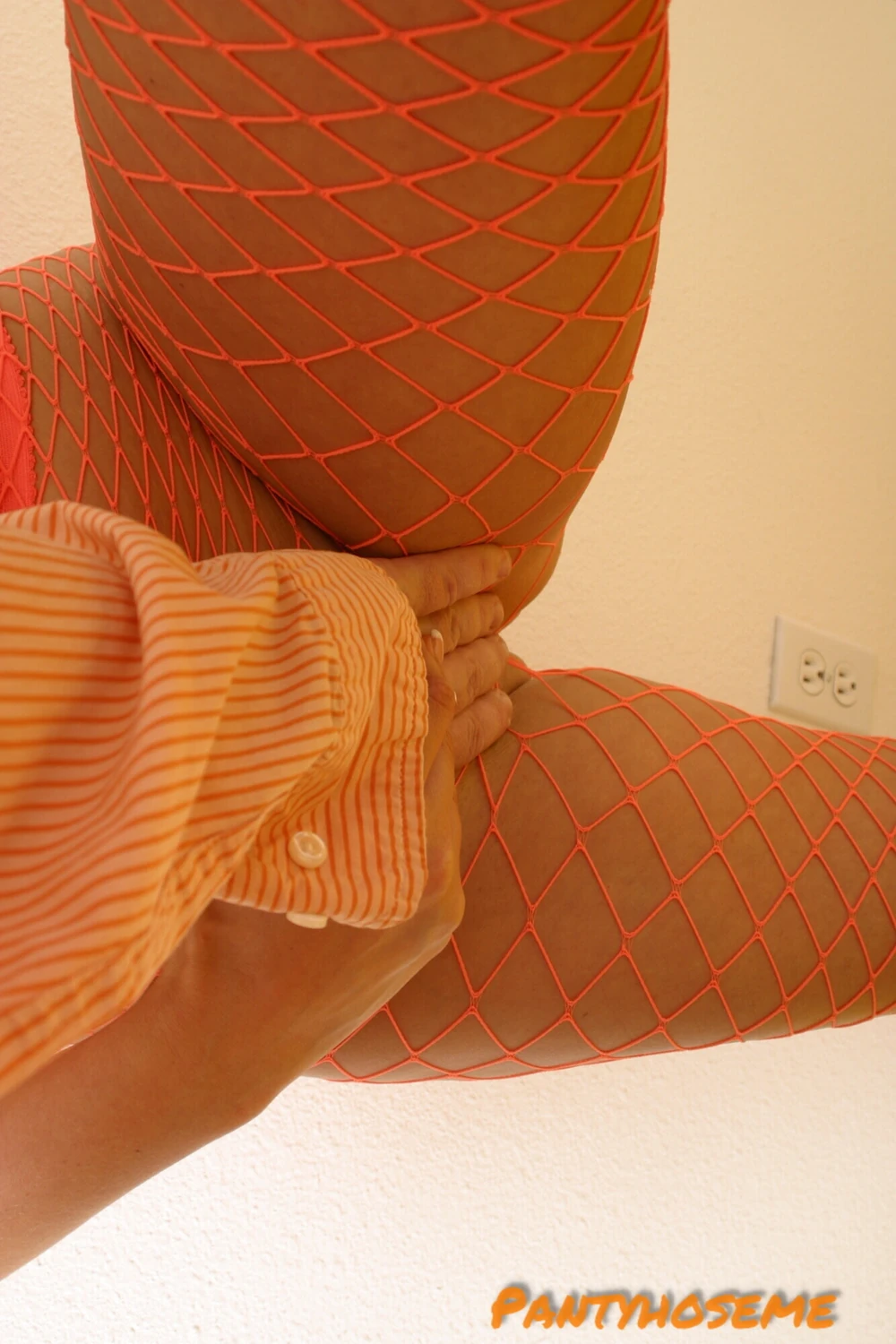 Milf In Pink Fishnet Pantyhose Sucking Cock #40