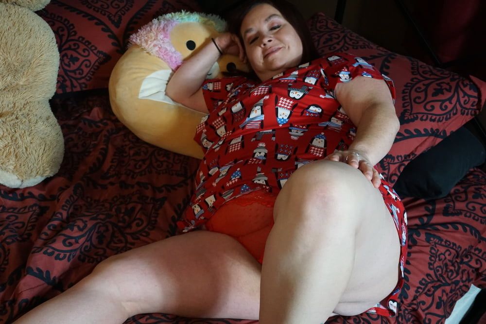 Sexy BBW Christmas Jammies Photoset #29