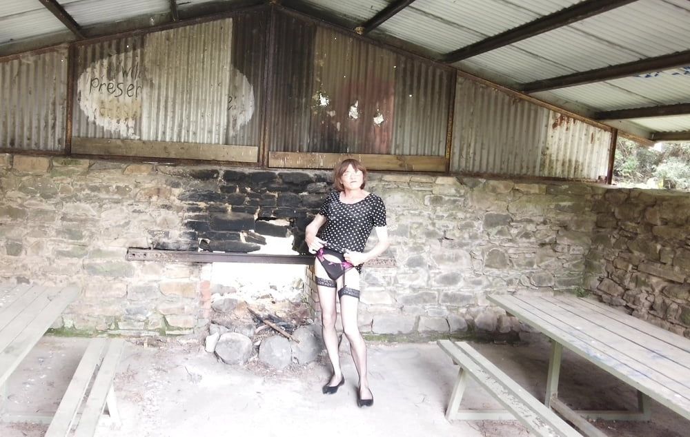 Crossdress Road trip to disused emergency shelter
