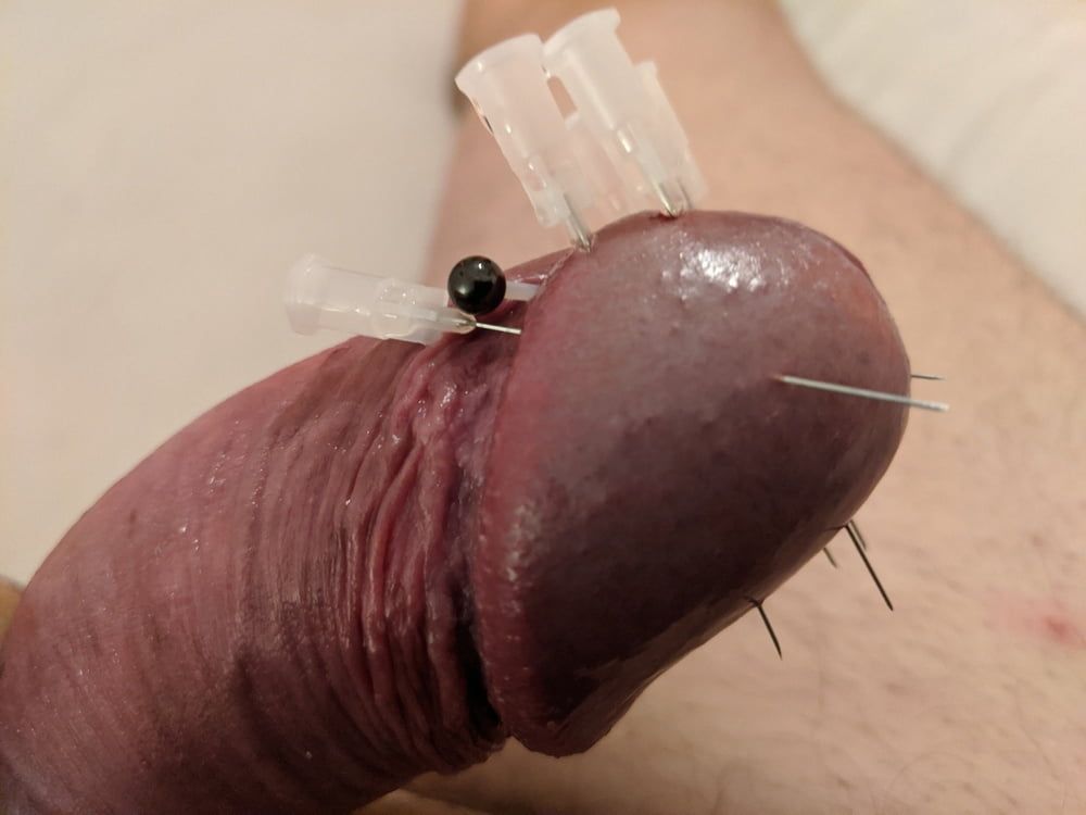 Cock Head Piercing Needle Fetish CBT #7