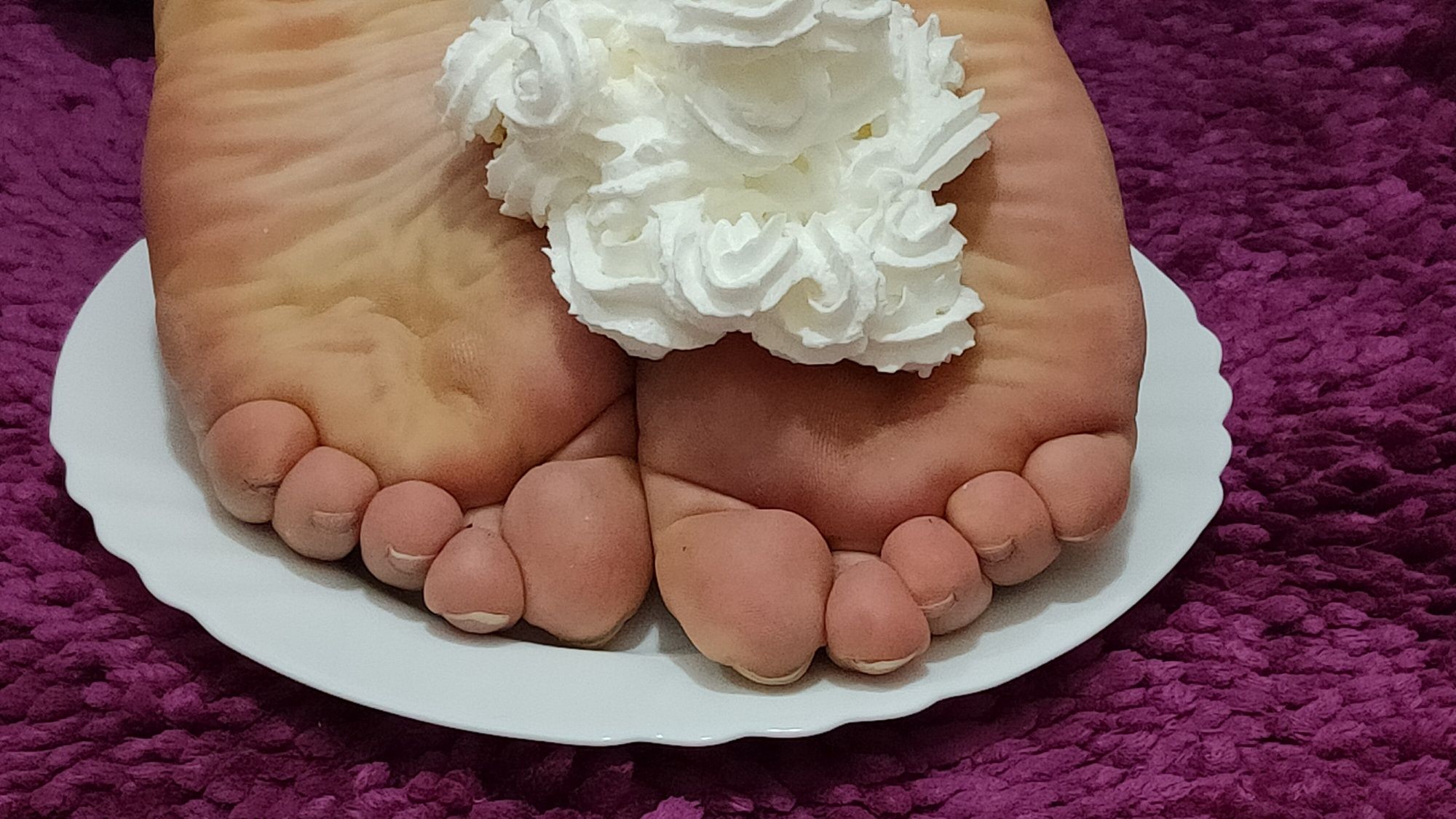 whipped cream on my feet