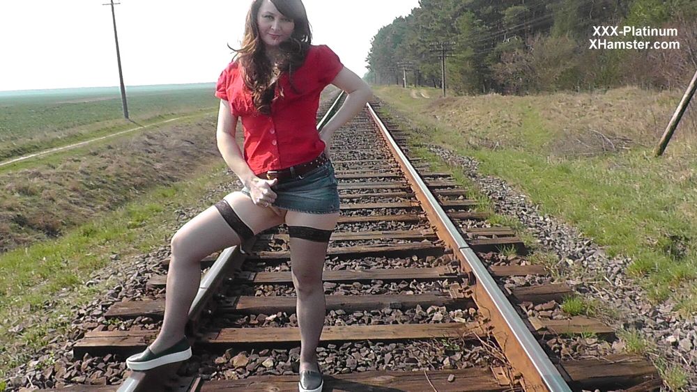 Sexy Platinum and Railway. Fetish. No panties under skirt #27