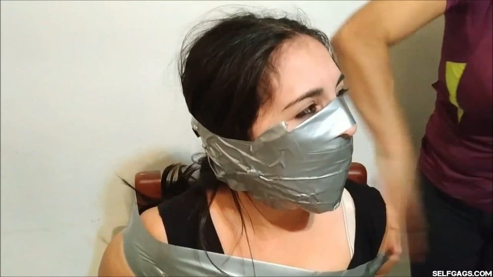 Stepdaughter With Bridged OTN Duct Tape Gag - Selfgags #17